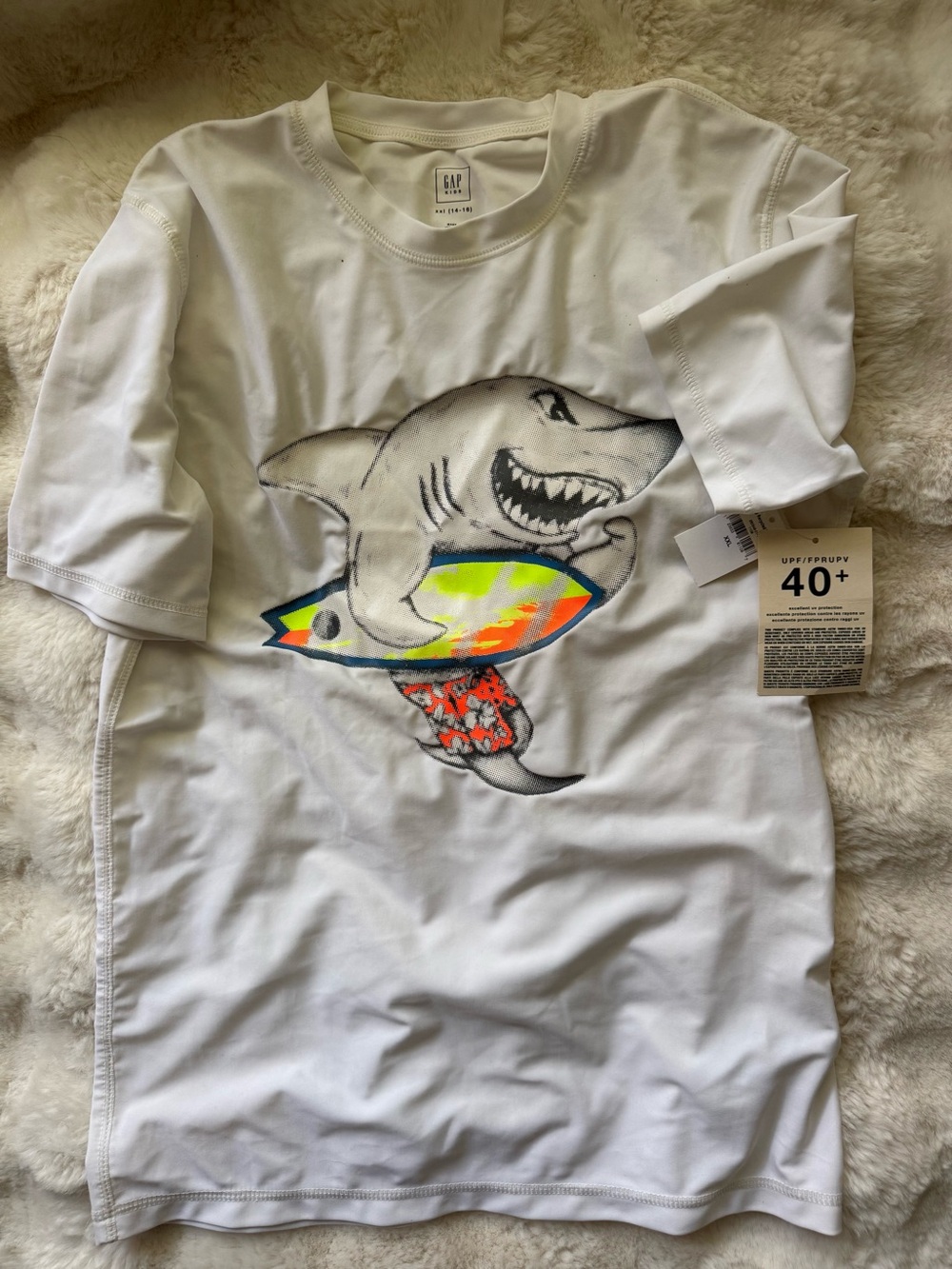 GAP White Boys Short-Sleeve Rash Guard